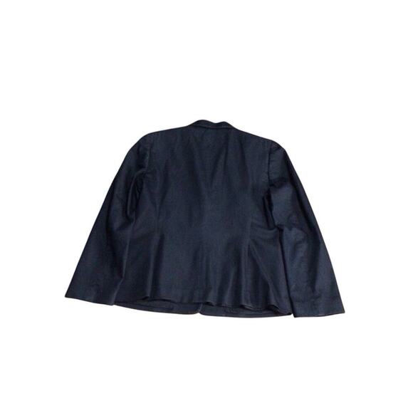 Tahari Blazer Jacket Women’s 14 Navy Blue 3-Button Long Sleeve Contrast Stitch - Picture 2 of 9